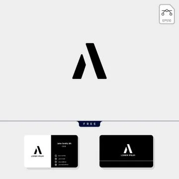 Abstract initial A, logo template and business card design include Stock Illustration