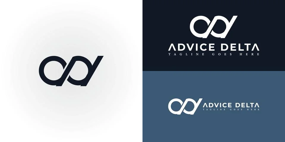 Abstract initial lowercase letter AD or DA logo in blue color Stock Illustration