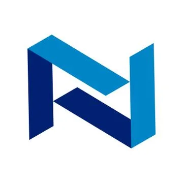Abstract Initial N Symbol Logo Design Stock Illustration