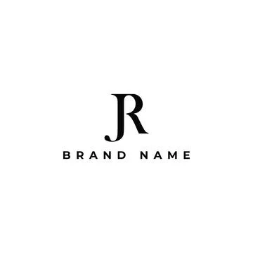 Abstract initial serif letter JR or RJ Logo design Vector illustration Stock Illustration