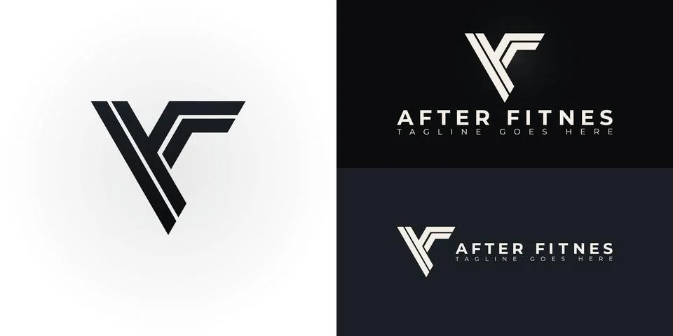 Abstract initial triangle letter AF or FA logo in black color Stock Illustration