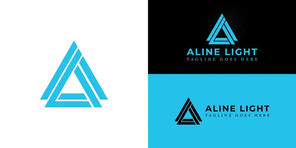 Abstract initial triangle letter AL or LA logo in blue color Stock Illustration