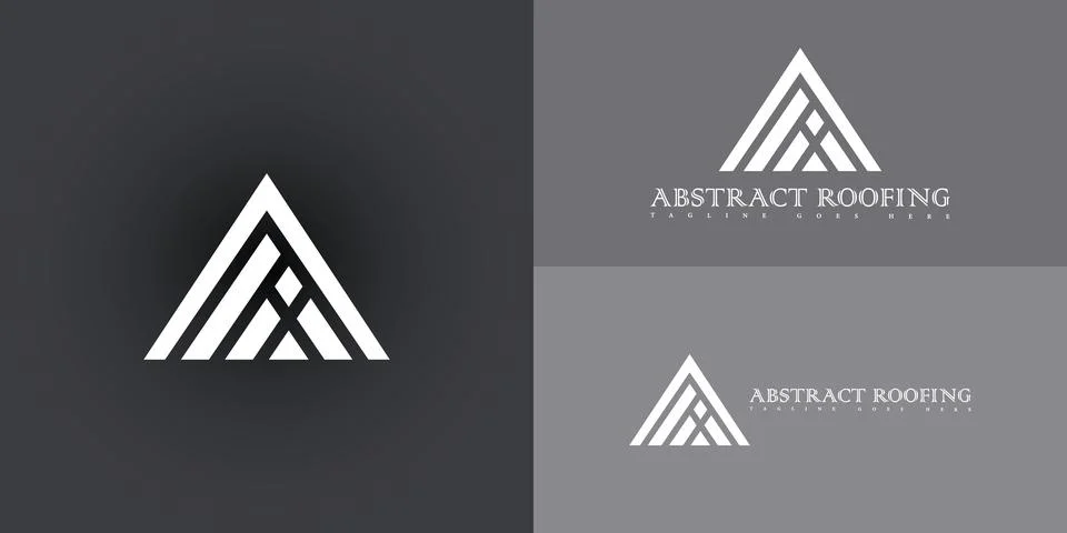 Abstract initial triangle letter AR or RA logo in white color Stock Illustration