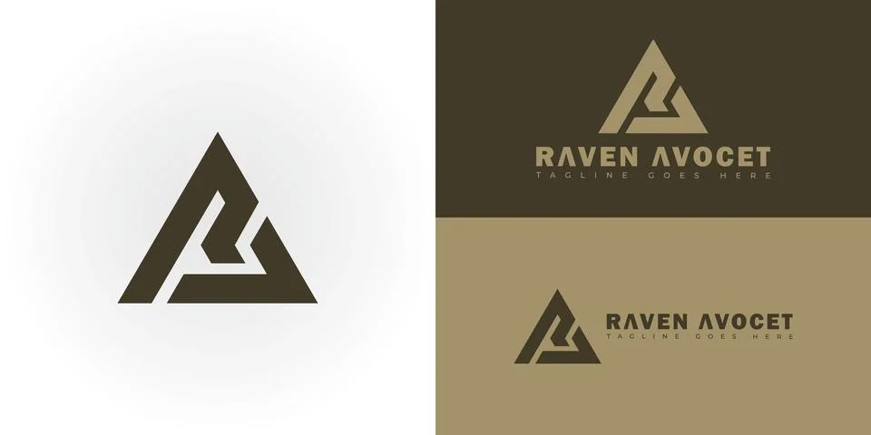 Abstract initial triangle letter RA or AR logo in deep green color Stock-Illustration