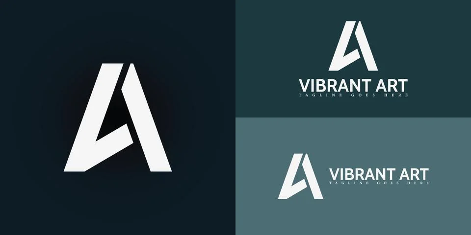 Abstract initial triangle letter VA or AV logo in white color Stock Illustration