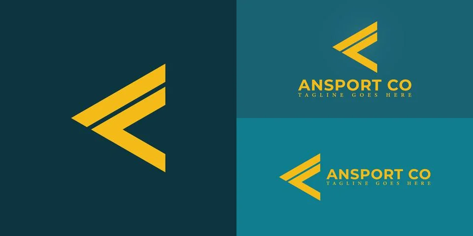 Abstract initial triangle letters AC or CA logo in yellow color Illustrazione stock