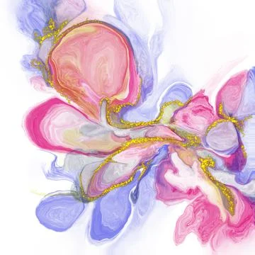 Abstract ink and acrylic pattern with gold glitter Stock Illustration