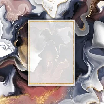 Abstract ink Background with frame. Stock Illustration
