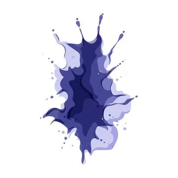 Abstract ink bleeding liquid explosion with splash Illustrazione stock