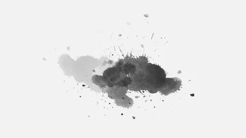 Abstract ink blot spreading brush stroke Stock Footage 217980669