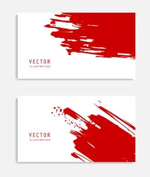 Abstract ink brush banners set with grunge effect Stock Illustration