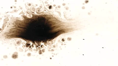 Abstract ink diffusion in water creating organic patterns. Dark pigment swirling 库存影片 340456441