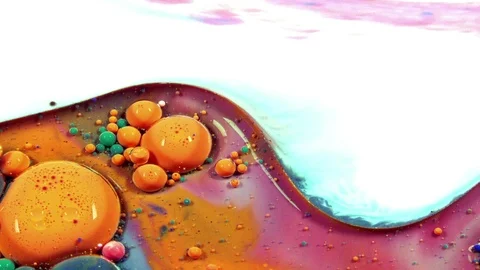 Abstract Ink Drops Bubbles Explode Splash Diffusion Stock Footage 89365623