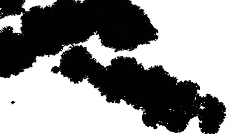 Abstract Ink Expansion with High Contrast White Background Stock Footage 326405705