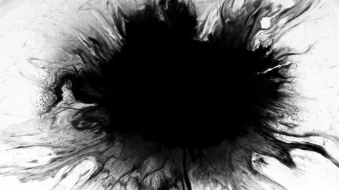 This is an Abstract Ink Explosion art piece on a strikingly white background Stock Footage 303703713