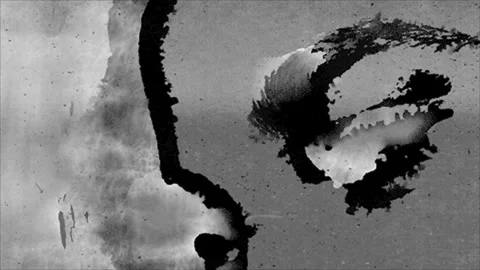 Abstract ink face and eye, seamless loop Stock Footage 346768818