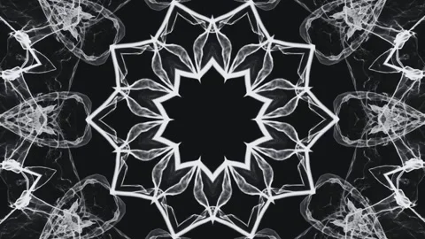 Abstract ink flow creating symmetrical patterns against dark background art. Video stock 342753080
