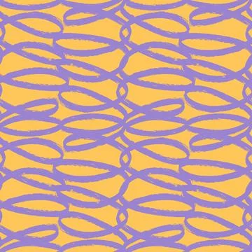 Abstract ink loops seamless pattern illustration. Vintage minimalist art print Stock Illustration