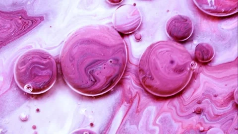 Abstract ink motion in macro liquid creating artistic colorful bubbles. Video stock 342356656