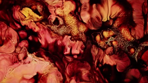 Abstract Ink Paint Diffusion Paradox Illusion Shapes Video stock 308825704