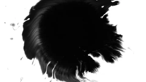 Abstract ink patterns on wet paper, black and white contrast background. Stock Footage 331784605