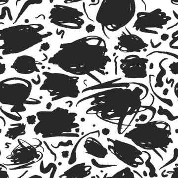 Abstract Ink Scribbles and Flourish Pattern Stock Illustration