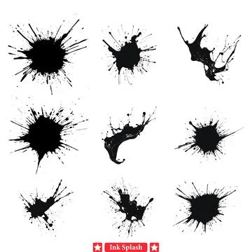 Abstract Ink Splash Vector Graphics  Create Intriguing Visual Compositions Stock Illustration