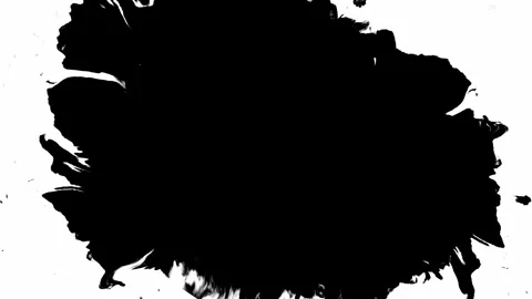 An Abstract Ink Splash on a White Background, showcasing artistic creativity and Stock Footage 303703015