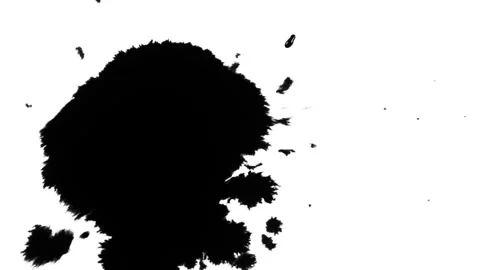Abstract ink splashes transform on blank canvas Stock-Footage 320407614