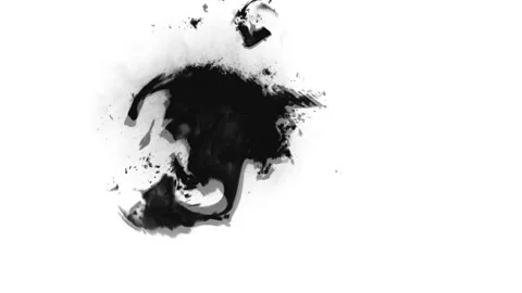 Abstract Ink Splashes on White Background Stock Footage 289134952
