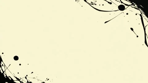 Abstract ink splatter border with copy space text overlay hand drawn digita.. Stock Footage 342044998