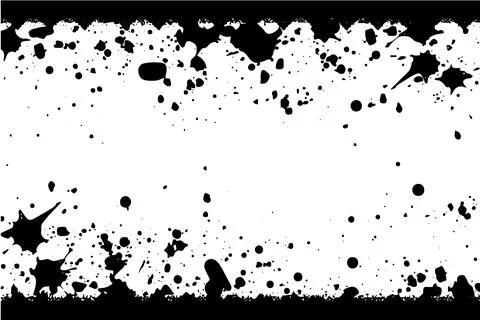 Abstract Ink Splatter Pattern: Seamless Design with Black and White Speckles and Stock Illustration
