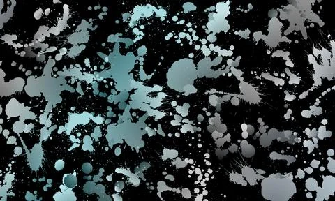 Abstract ink splatter texture on black background. dynamic paint. Stock Illustration