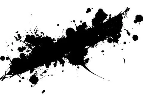 Abstract Ink Splatter Vector for Creative Designs. Stain Black Splash. Stock Illustration