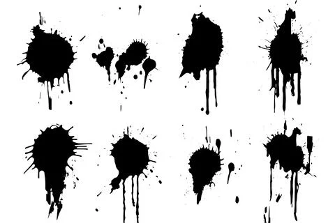 Abstract Ink Splatter Vector Set: Grungy Black and White Texture. Stock Illustration