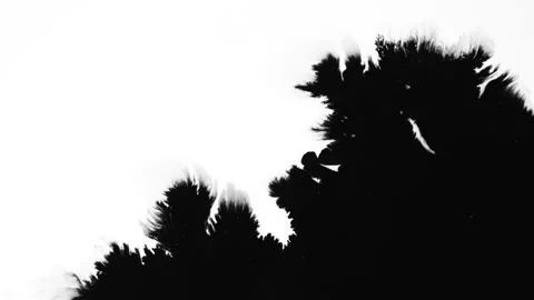 Abstract ink splatters, droplets spreading. Ink matte, splash transition reveals Video stock 155652789