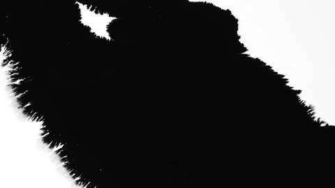 Abstract ink splatters, droplets spreading. Ink matte, splash transition reveals Video stock 155653251