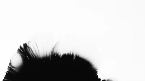 Abstract ink splatters, droplets spreading. Ink matte, splash transition reveals Video stock 155653948