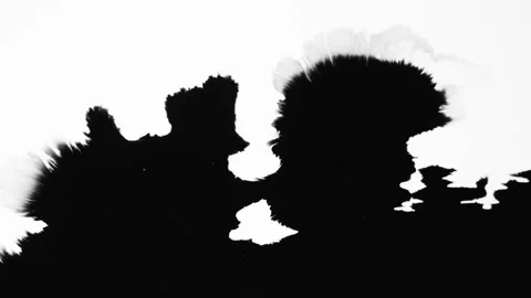 Abstract ink splatters, droplets spreading. Ink matte, splash transition reveals Stock Footage 155655041