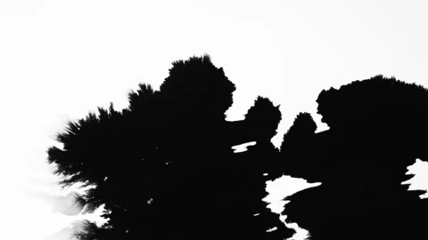 Abstract ink splatters, droplets spreading. Ink matte, splash transition reveals Stock Footage 155655328