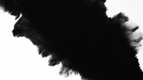 Abstract ink splatters, droplets spreading. Ink matte, splash transition reveals Stock Footage 155655587