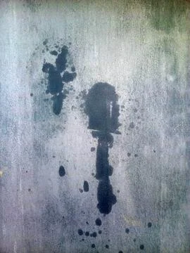 Abstract Ink Splatters on Gray Surface Stock Photos