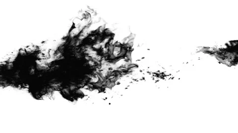 Abstract Ink Splatters on White Background Stock Footage 289134898