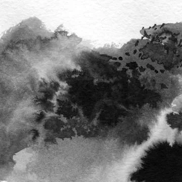 Abstract ink spots hand drawn illustration. Minimalist hand drawn black white Stock Illustration