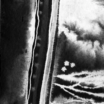 Abstract ink spots hand drawn illustration. Minimalistic hand drawn black whi Stock Illustration