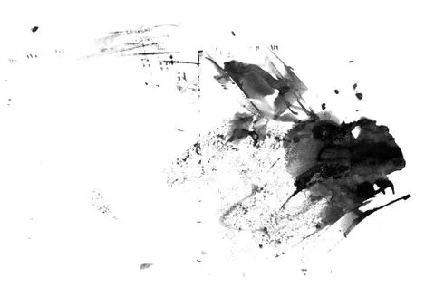 Abstract ink spots hand drawn illustration. Minimalistic hand drawn black white Stock Illustration