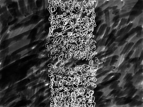 Abstract ink strokes texture hand drawn illustration. Minimalistic hand drawn Stock Illustration
