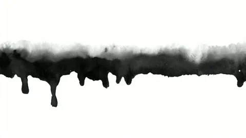 Abstract ink wash border with dripping edges and white copy space, hand dra.. Stock-Footage 342042811