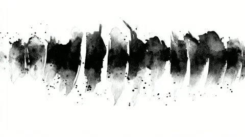 Abstract ink wash paint splash background with dripping horizontal brush st.. Stock Footage 342043158