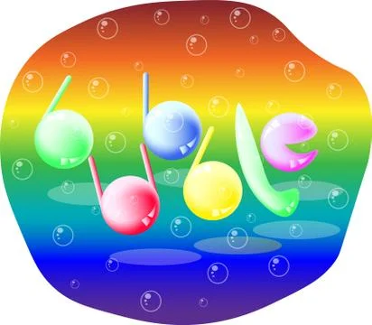 Abstract inscription from bubbles / "bubble" / logo Stock Illustration